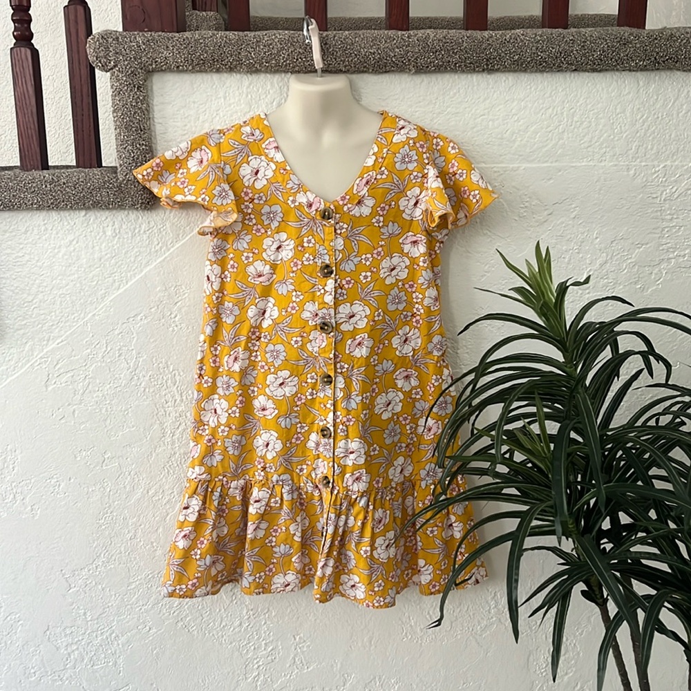 COTTON ON KIDS Girl’s Tropical Print Midi Dress Size 9-10 EUC
